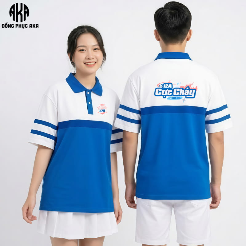 áo đồng phục lớp màu xanh dương, áo lớp màu xanh dương, áo lớp có cổ, áo lớp 12A, áo lớp đẹp, áo đồng phục lớp đẹp, áo phông lớp đẹp, áo lớp polo, áo lớp xanh dương