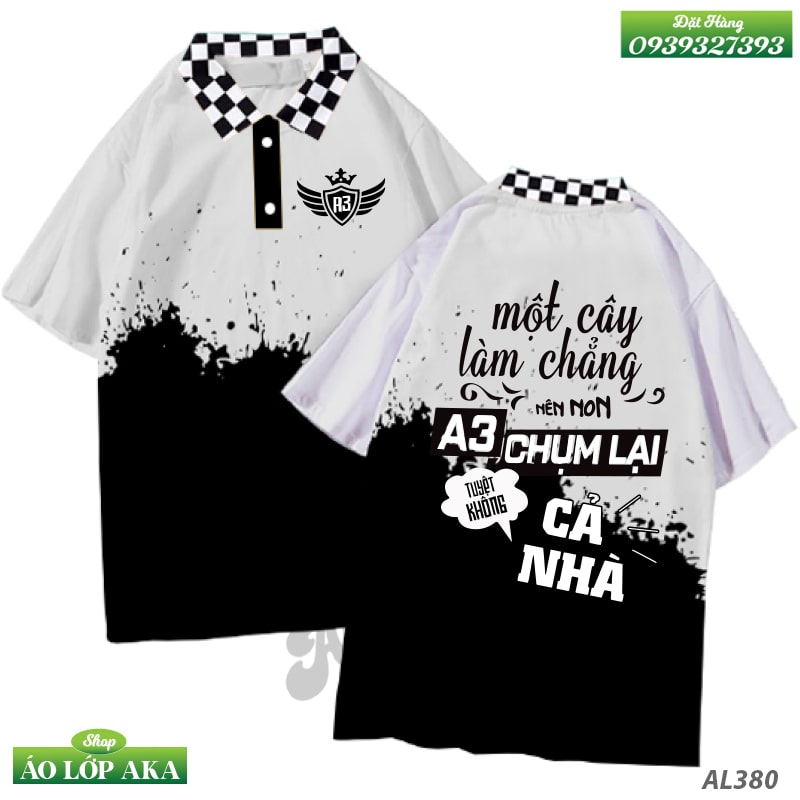 áo lớp có cổ, mẫu áo lớp có cổ, áo đồng phục lớp có cổ, áo lớp A3, mẫu áo lớp A3, áo lớp màu đen trắng, mẫu áo lớp có cổ đẹp