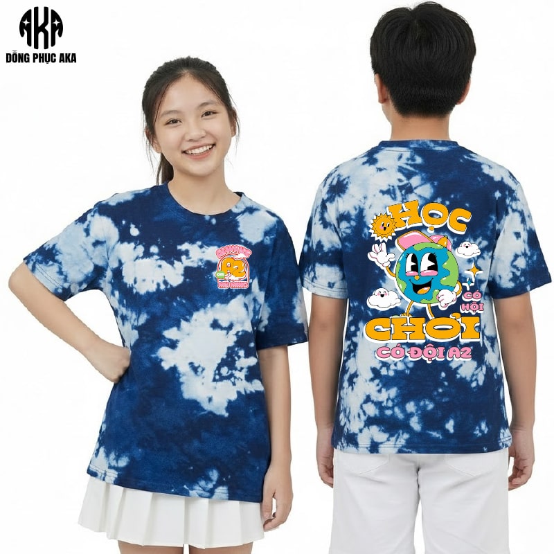 áo lớp màu xanh đen, áo lớp loang màu, áo lớp A2, áo lớp, áo đồng phục lớp, áo phông lớp, mẫu áo lớp đẹp, mẫu áo đồng phục lớp đẹp nhất, mẫu áo phông lớp đẹp nhất.