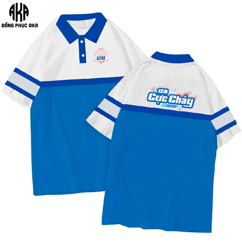 áo lớp xanh dương, áo đồng phục lớp màu xanh dương, áo lớp màu xanh dương, áo lớp có cổ, áo lớp 12A, áo lớp đẹp, áo đồng phục lớp đẹp, áo phông lớp đẹp, áo lớp polo, áo lớp xanh dương