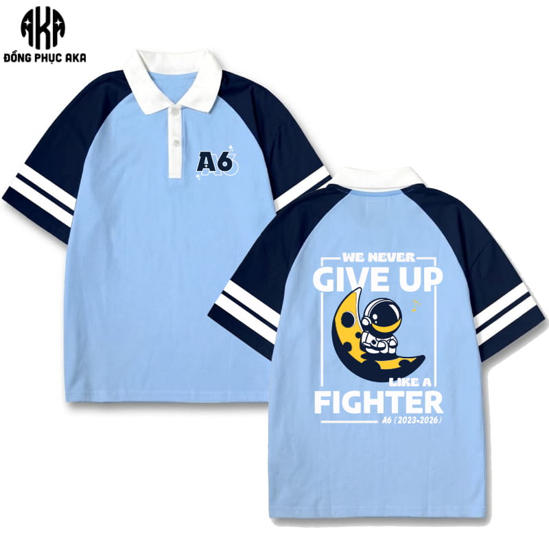 áo lớp màu xanh thiên thanh, áo lớp xanh thiên thanh, áo lớp màu thiên thanh, áo lớp có cổ, áo lớp polo, áo lớp A6, áo lớp, áo đồng phục lớp, áo phông lớp, áo lớp đẹp, áo đồng phục lớp đẹp