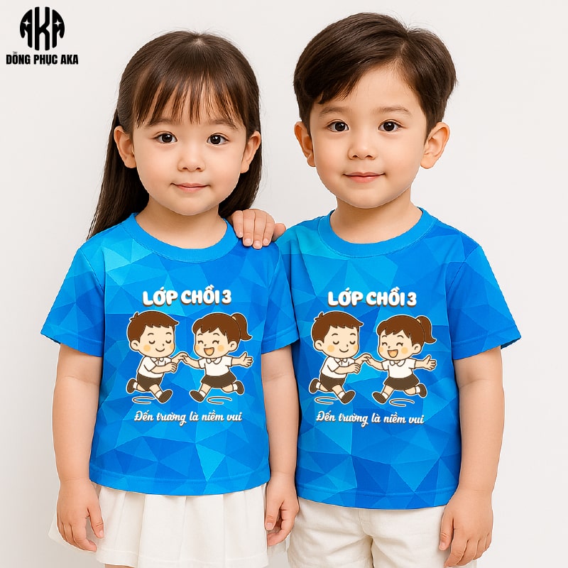 Áo Đồng Phục Mầm Non Màu Xanh Dương